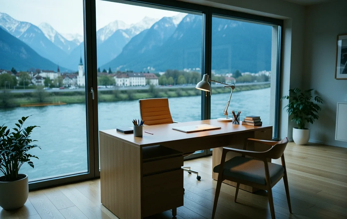 Schweizer Alpen Panorama bei Morgengrauen