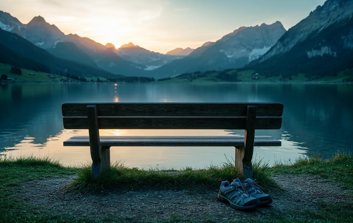 Schweizer Alpenpanorama im Morgengrauen